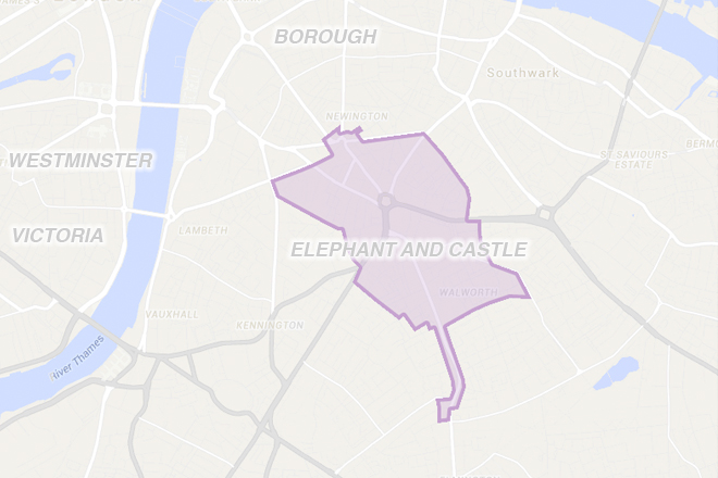 Elephant And Castle Map Regeneration Map - Elephant And Castle